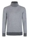 Gran Sasso Ribbed-rollneck Sweater In Gray