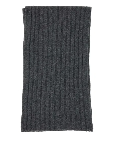 Gran Sasso Ribbed Scarf In Gray