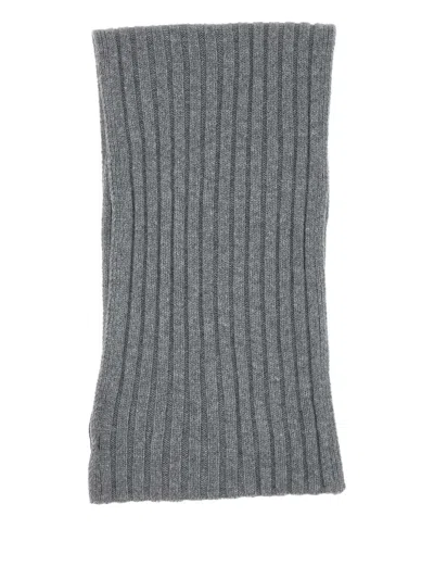Gran Sasso Ribbed Scarf In Gray