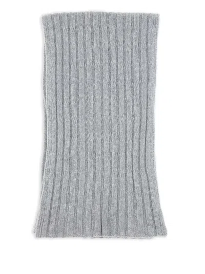 Gran Sasso Ribbed Scarf In Gray