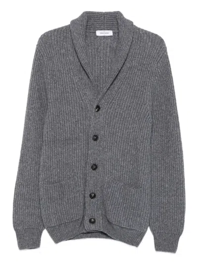 Gran Sasso Ribbed Shawl-collar Cardigan In Gray