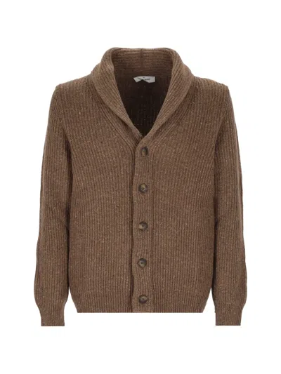 Gran Sasso Ribbed Shawl-collar Cardigan In Multi