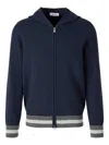 Gran Sasso Ribbed-trim Zip Hoodie In Blue