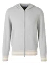 Gran Sasso Ribbed-trim Zip Hoodie In Gray