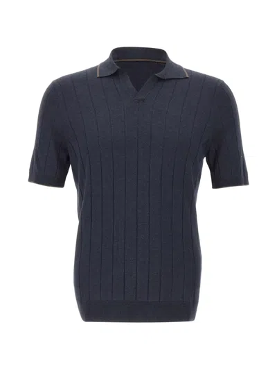 Gran Sasso Ribbed T-shirt In Blue