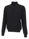 Gran Sasso Ribbed Turtleneck Sweater In Black