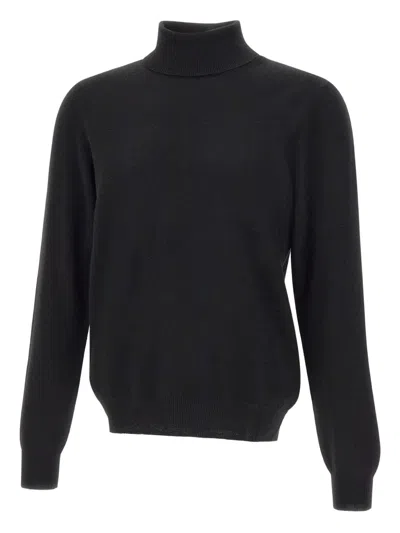 Gran Sasso Ribbed Turtleneck Sweater In Black