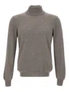 Gran Sasso Ribbed Turtleneck Sweater In Gray
