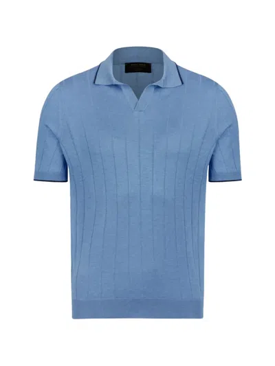 Gran Sasso Ribbed V-neck T-shirt In Neutral