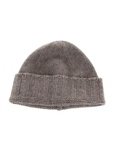 Pre-owned Gran Sasso Ribbed Wool Hat In Gray