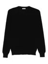 Gran Sasso Ribbed Wool Sweater In Black