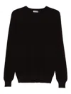 Gran Sasso Ribbed Wool Sweater In Black
