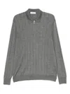 Gran Sasso Ribbed Zip-neck Polo Shirt In Gray