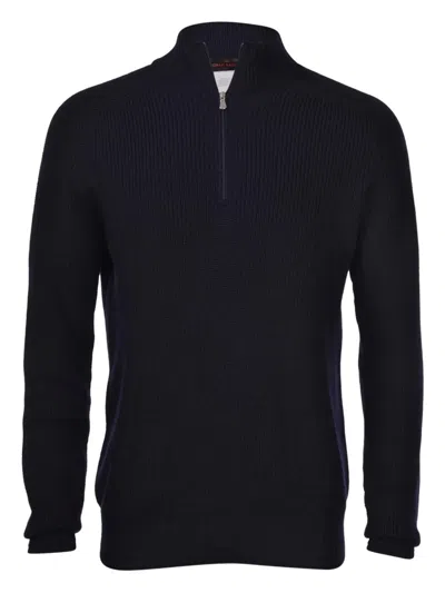 GRAN SASSO RIBBED ZIP-NECK SWEATER