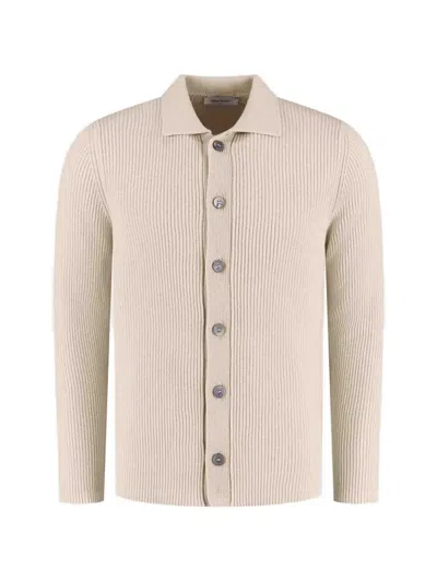 Gran Sasso Ribbed-knit Cardigan In Neutral