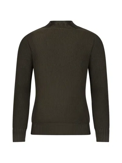 Gran Sasso Ribbed-knit High-neck Sweater In Brown