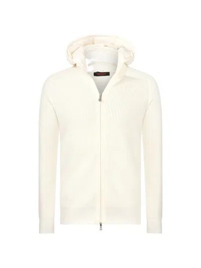 Gran Sasso Ribbed-knit Hooded Jacket In Neutral