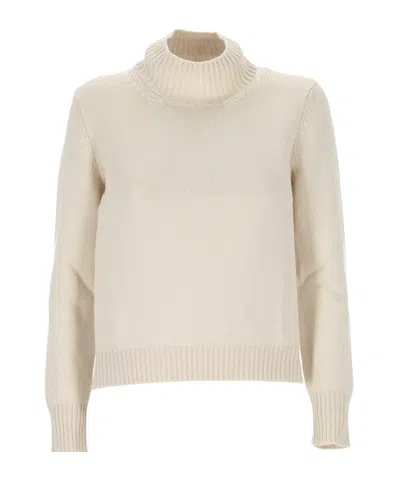 Gran Sasso Ribbed-knit Mock-neck Sweater In Neutral