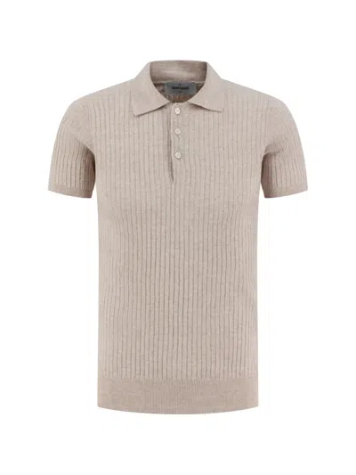 Gran Sasso Ribbed-knit Polo Shirt In Neutral