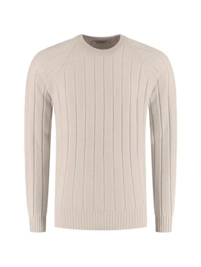 Gran Sasso Ribbed-knit Raglan-sleeve Sweater In Pink