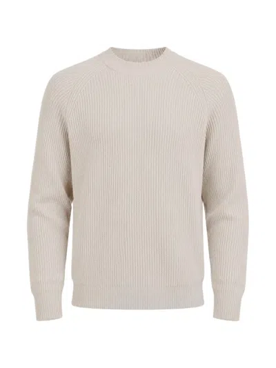 Gran Sasso Ribbed-knit Raglan-sleeve Sweater In Brown