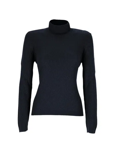 Gran Sasso Ribbed-knit Roll-neck Sweater In Blue