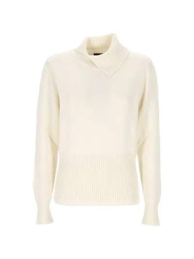 Gran Sasso Ribbed-knit Shawl-collar Sweater In Neutral