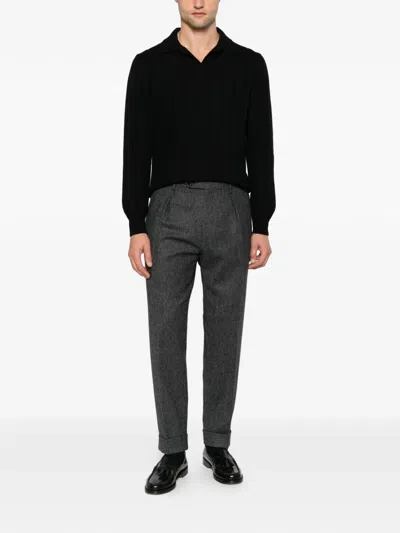 Gran Sasso Ribbed-knit Sweater In Black