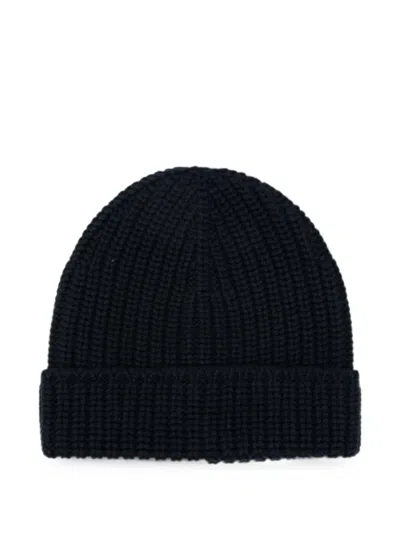 Gran Sasso Ribbed-knit Wool Beanie Hat In Blue