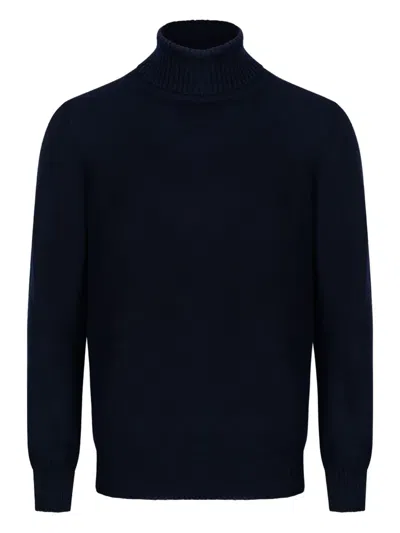 Gran Sasso Long Sleeve Turtleneck Jumper In Blue