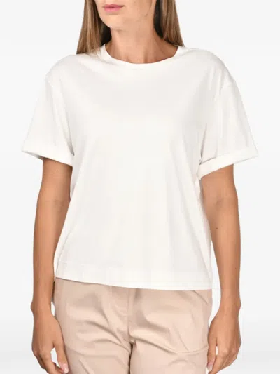 Gran Sasso Rolled Cuff Top In White