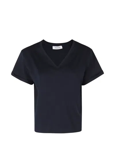 Gran Sasso Rolled-cuff V-neck T-shirt In Blue