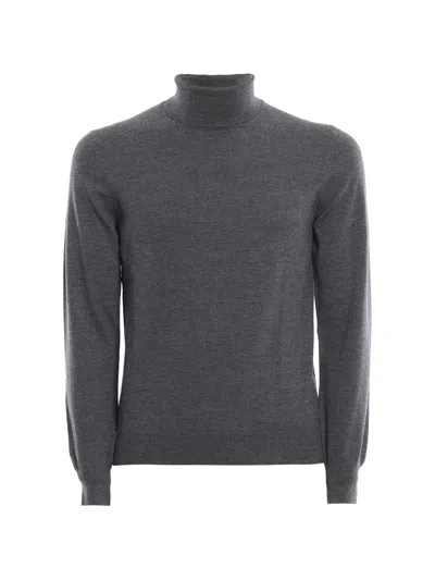 Gran Sasso Roll-neck Knitted Sweater In Gray