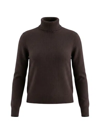 Gran Sasso Roll-neck Wool Sweater In Brown