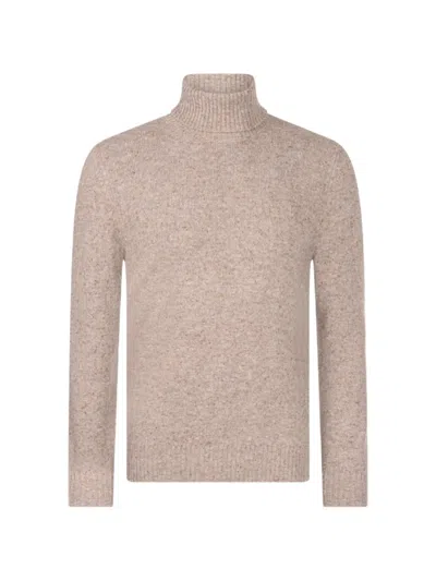 Gran Sasso Roll-neck Wool Sweater In Neutral