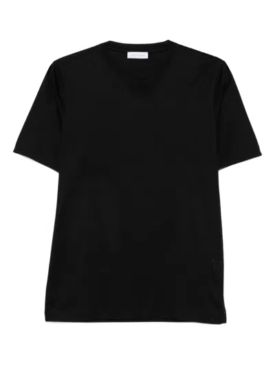 Gran Sasso Round-neck Cotton T-shirt In Black