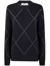 Gran Sasso Diamond-pattern Wool Sweater In Animal Print