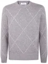 Gran Sasso Diamond-pattern Wool Sweater In White