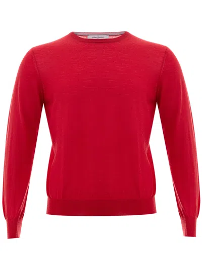 Gran Sasso Round Neck Sweater In Red  In Rosso