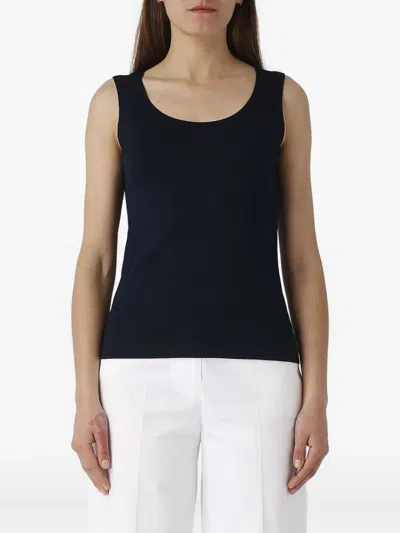 Gran Sasso Scoop-neck Top In Black