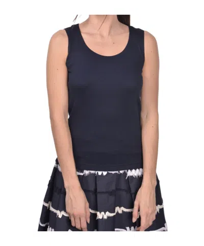 Gran Sasso Scoop-neck Top In Black