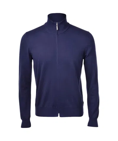 Gran Sasso Semi-zipper Sweater In Blue