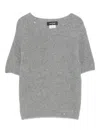 Gran Sasso Sequin-embellishment Short-sleeve Top In Gray