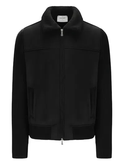 Gran Sasso Shearling Panelled Jacket In Black