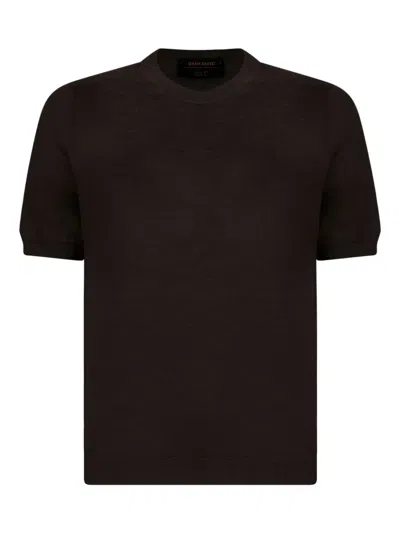 Gran Sasso Short-sleeve Crew-neck T-shirt In Brown