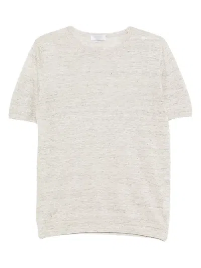 Gran Sasso Short-sleeve Linen T-shirt In Gray