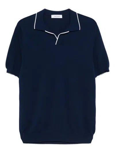 Gran Sasso Short-sleeve Polo-collar T-shirt In Black