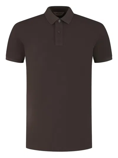 Gran Sasso Short-sleeve Polo Shirt In Brown