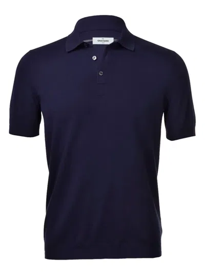 Gran Sasso Short-sleeve Polo Shirt In Blue