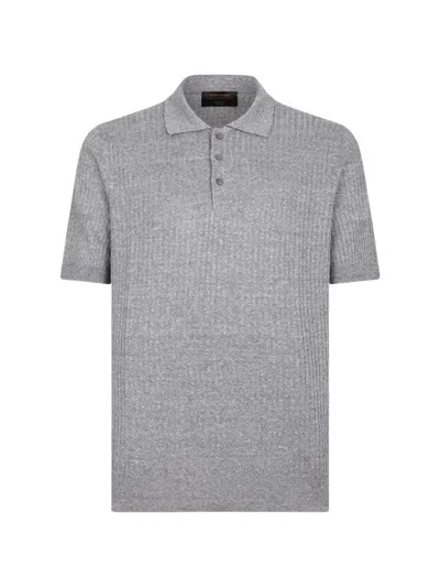 Gran Sasso Short-sleeve Polo Shirt In Gray